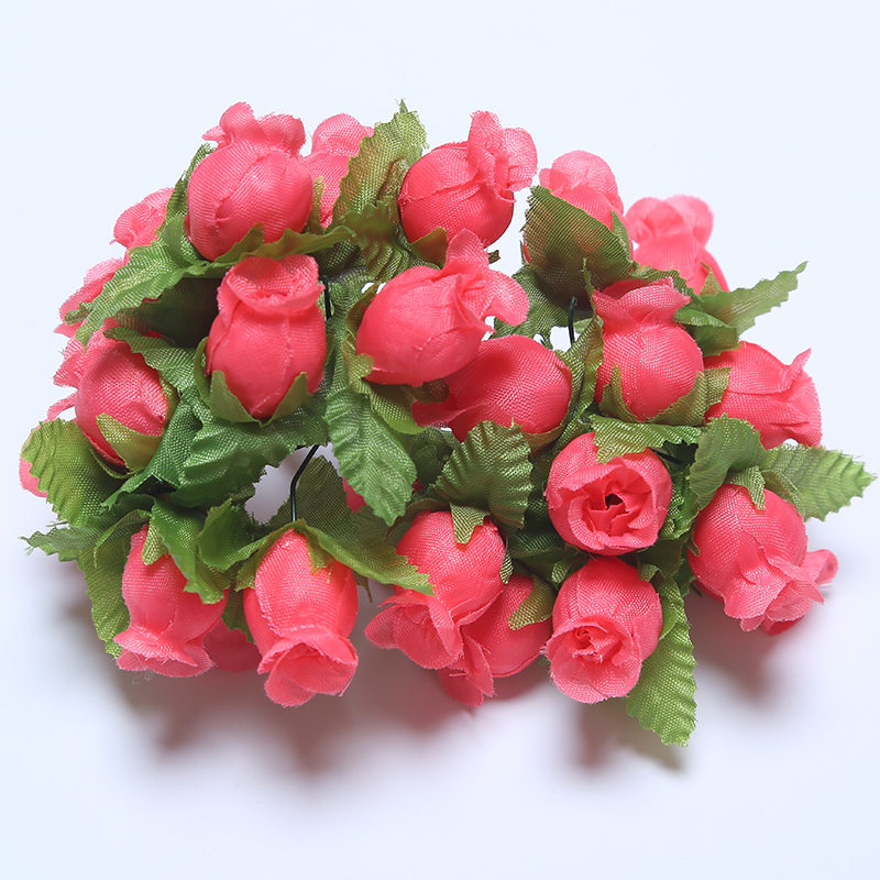 36/72/144pcs Mini Artificial Flower Silk Rose Flower Bouquet for Wedding Party Home Decoration DIY Wreath Scrapbook accessories