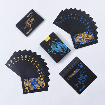 Quality Waterproof PVC Plastic Playing Cards Set Trend 54pcs Deck Poker Classic Magic Tricks Tool Pure Black Magic Box-packed