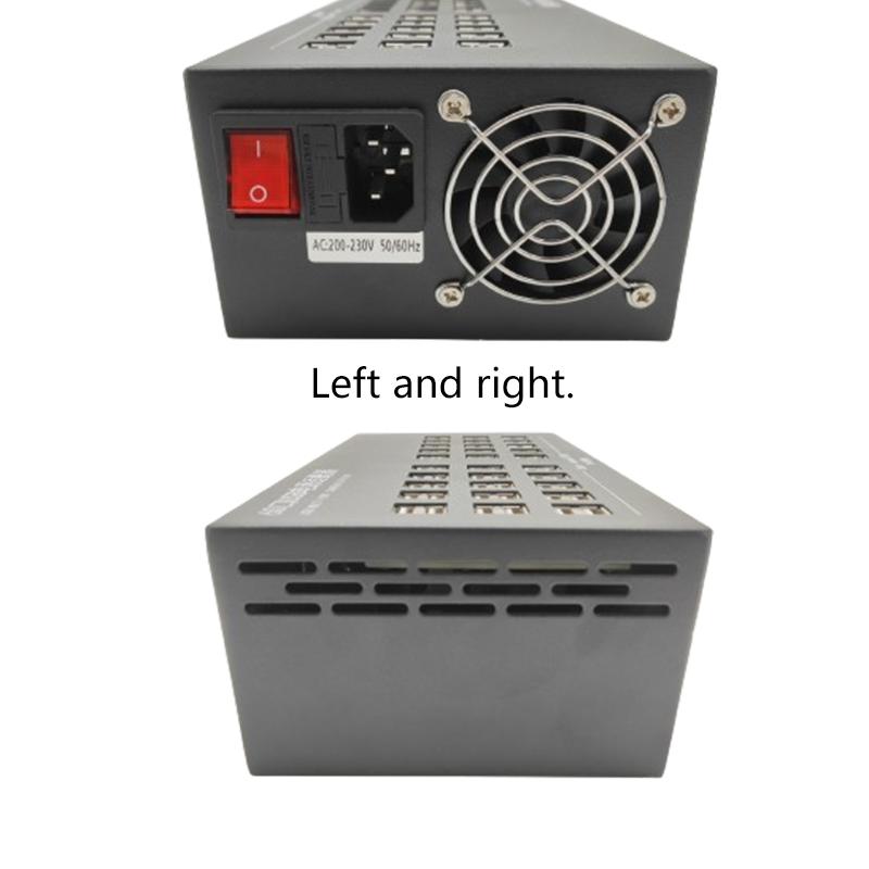 Left and right side of the 60-Port Dual Port Smart Charger