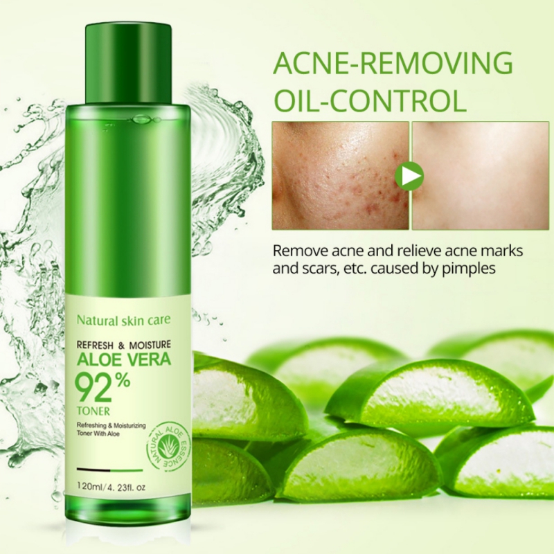 BIOAQUA Natural Face Toner Aloe Vera Gel VC Essence Skin Care Hydrating Moisturizing Vitamin C Lighten Pore Toner Korean 120ml