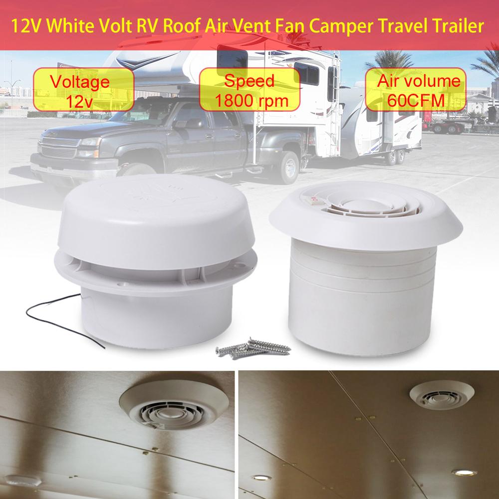 Caravan RV Accessories 12V RV Roof Mushroom Head silent fan 12V White Volt RV Roof Air Vent Fan Camper Travel Trailer 5.0