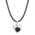 Lava Rock Love Heart Birthstone Pendant Gemstone Necklaces for Women