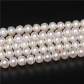 8-9mm Real White Fresh water Pearl Beads Natural Pearls Punch Loose Beads For Jewelry Making Wedding DIY Necklace Bracelet 14"