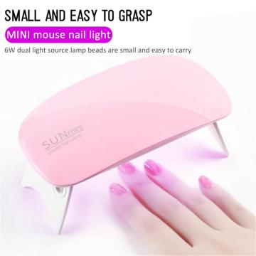 6W Mini Nail Lamp Pink White Nail Dryer Machine UV LED Lamp Portable Micro USB Cable Home Use Drying Lamp For Gel Varnish Tools