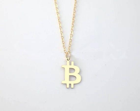 Personality Bitcoin Necklace Simple Copper Link Chain Gold Colour Necklaces Jewelry Best Gift for Men And Women YP4004