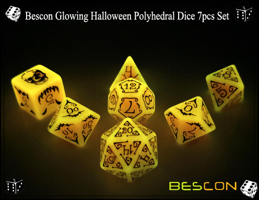 Bescon Glowing Halloween Polyhedral Dice 7pcs Set-2