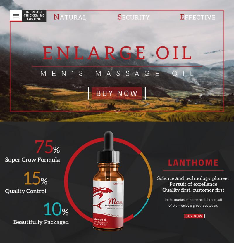 Lanthome Herbal Aphrodisiac For Men's Body Care Exercise Maintenance Massage Oil Enlarge Oil Sex Toys Adult Product Fun Oil 10ml