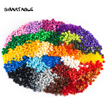 Smartable Plate 1x1 Round 31 Different Colors Building Blocks Parts Toy For Pixel Art Portrait Lights Compatible 6141 950pcs/lot