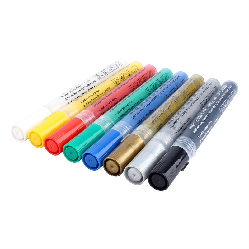 8 Colors Bright Colorful Waterproof Metallic Manga Acrylic Painter Marker Art Markers Pen Permanent Paint Pens for DIY Drawing