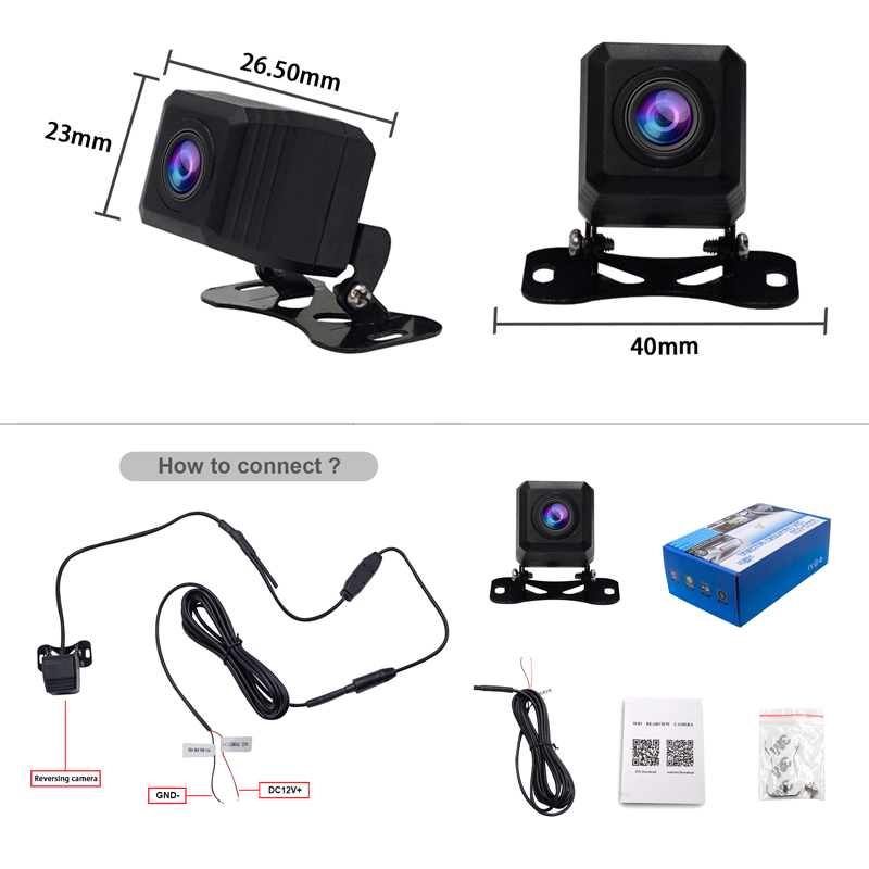 Professional Wifi Car Rear View Camera Car Camera HD Rear View Camera BackUp Car Front/Rear Cameras Support Android and Ios