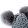 Baby Beanies Hats Children Knitted Pompon Winter Autumn Cute Cap For Girls Boys Casual Solid Color Warm Girl Hat With Two Balls