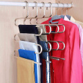 5 Tier Stainless Steel Racks S Shape Trousers Hanger Clothing Wardrobe Storage Organization Household Accessories Supplies