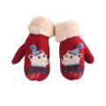 Child Christmas Full Finger Kids Gloves Winter Warm Knitted Mittens Plush Thicken Christmas Gloves for Infant Boys Girls