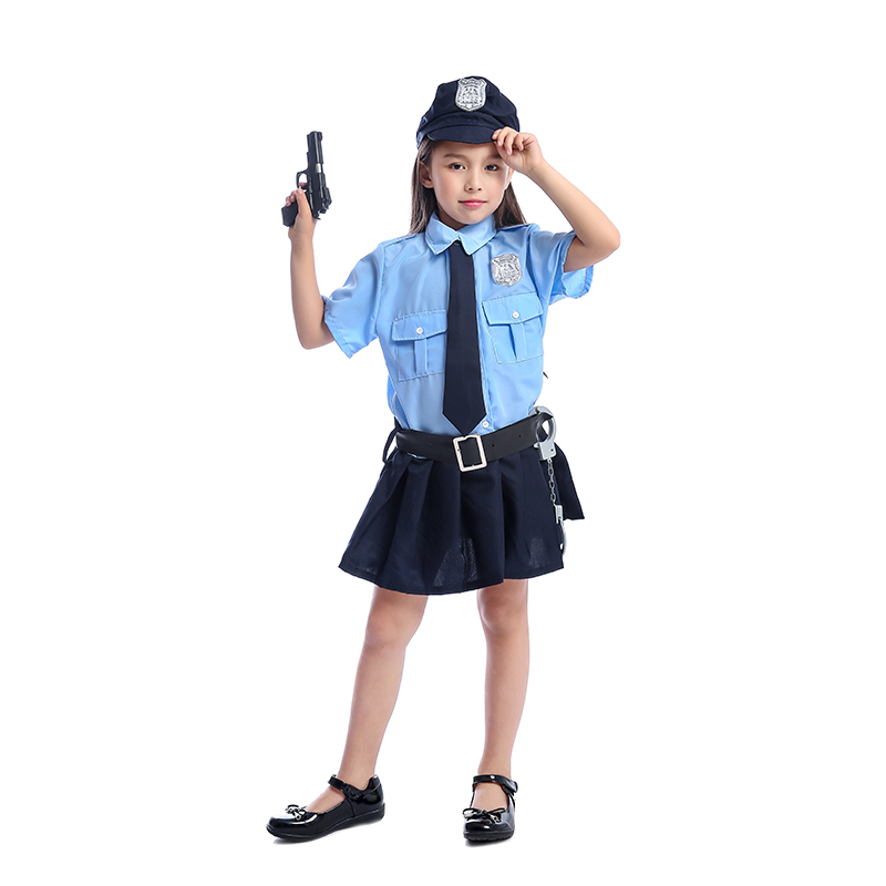 Cute Girls Tiny Cop Police Officer Playtime Cosplay Uniform Kids Coolest Halloween Costume