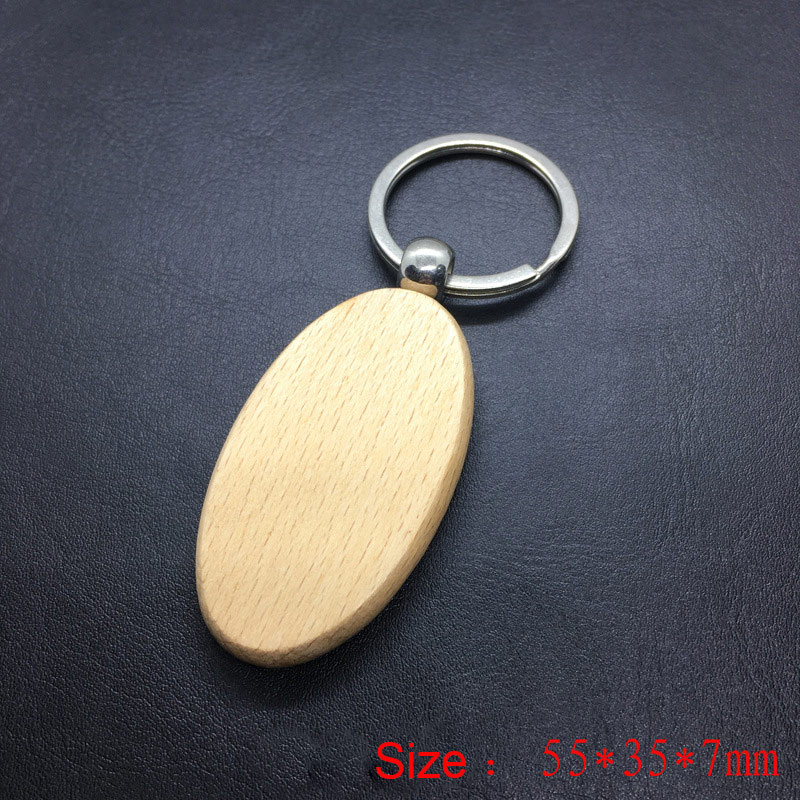 Blank Rectangle Wooden Key Chain DIY Promotion Custom Wood Keychains Key Tags Promotional Gifts free laser logo