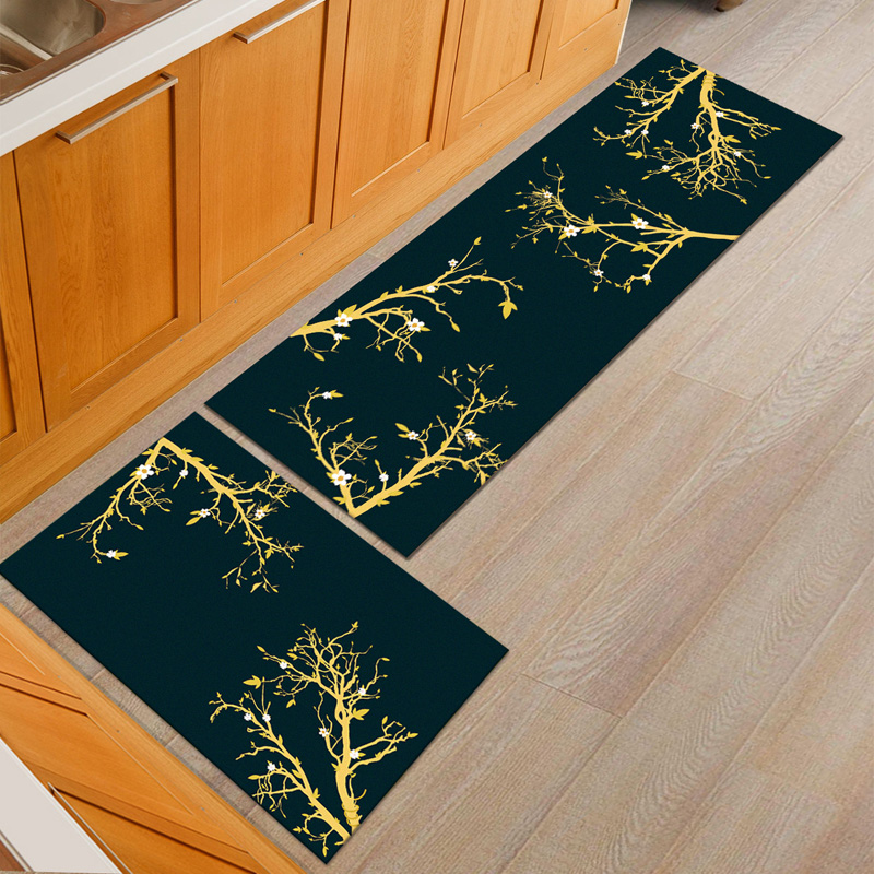 2pcs/set Kitchen Runner Mat Anti-slip Area Rug for Living Room Balcony Bathroom Carpet Set Doormat Bath Mats Bedroom Tapete