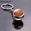 Glass Ball Keychain Tennis Keychain Football Baseball Volleyball Soccer Basketball Key Chains Ball Keyring Fashion Jewelry