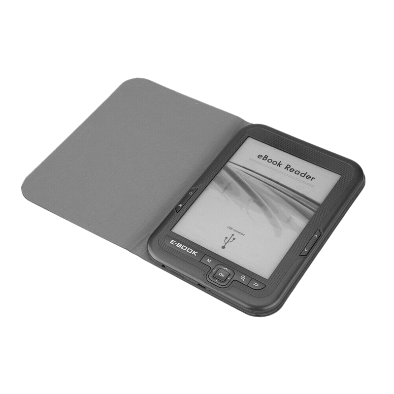 NEW-6 Inch 4GB Ebook Reader E-Ink Capacitive E Book Light Eink Screen E-Book E-Ink E-Reader MP3 with Case, WMA PDF HTML