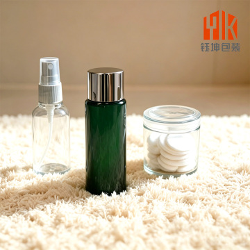 Glossy Dark Green PET Toner Storage Bottle