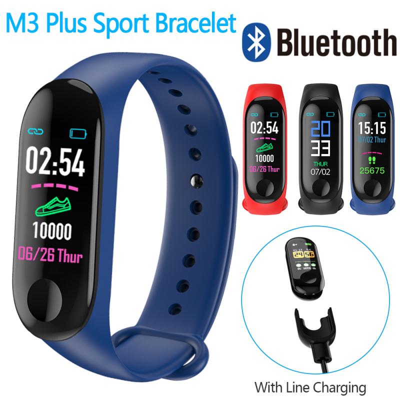 Smart Bracelet M3 Plus Bluetooth 4.0 Heart Rate Blood Pressure Fitness Tracker Waterproof Smart Band Watch Pedometers
