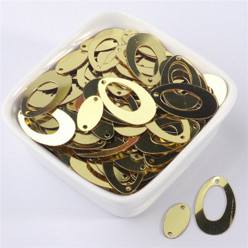 Gold Double Oval Shape Sequins Big Earring Crafts Loose Paillettes Diy Wedding Sewing Accessories 500Pcs