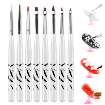 1Set Nail Brushes Nail Art Polishing Painting Pen For Manicure Design Tool Brushes Liner Pen Dotting Painting Drawing Nail Tools