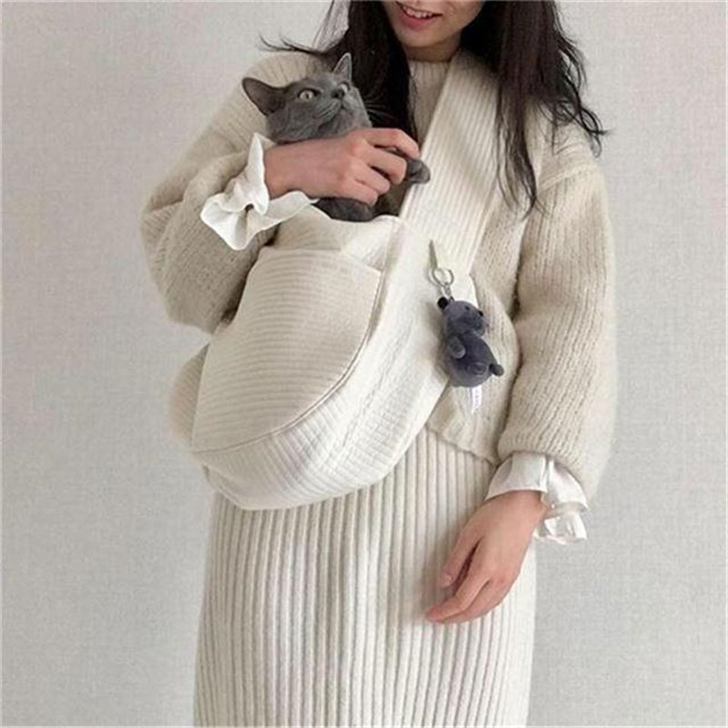 Handmade Pet Dog Puppy Kitten Carrier Outdoor Travel Handbag Canvas Single Shoulder Cat Bag Sling Comfort Tote Bag Breathable