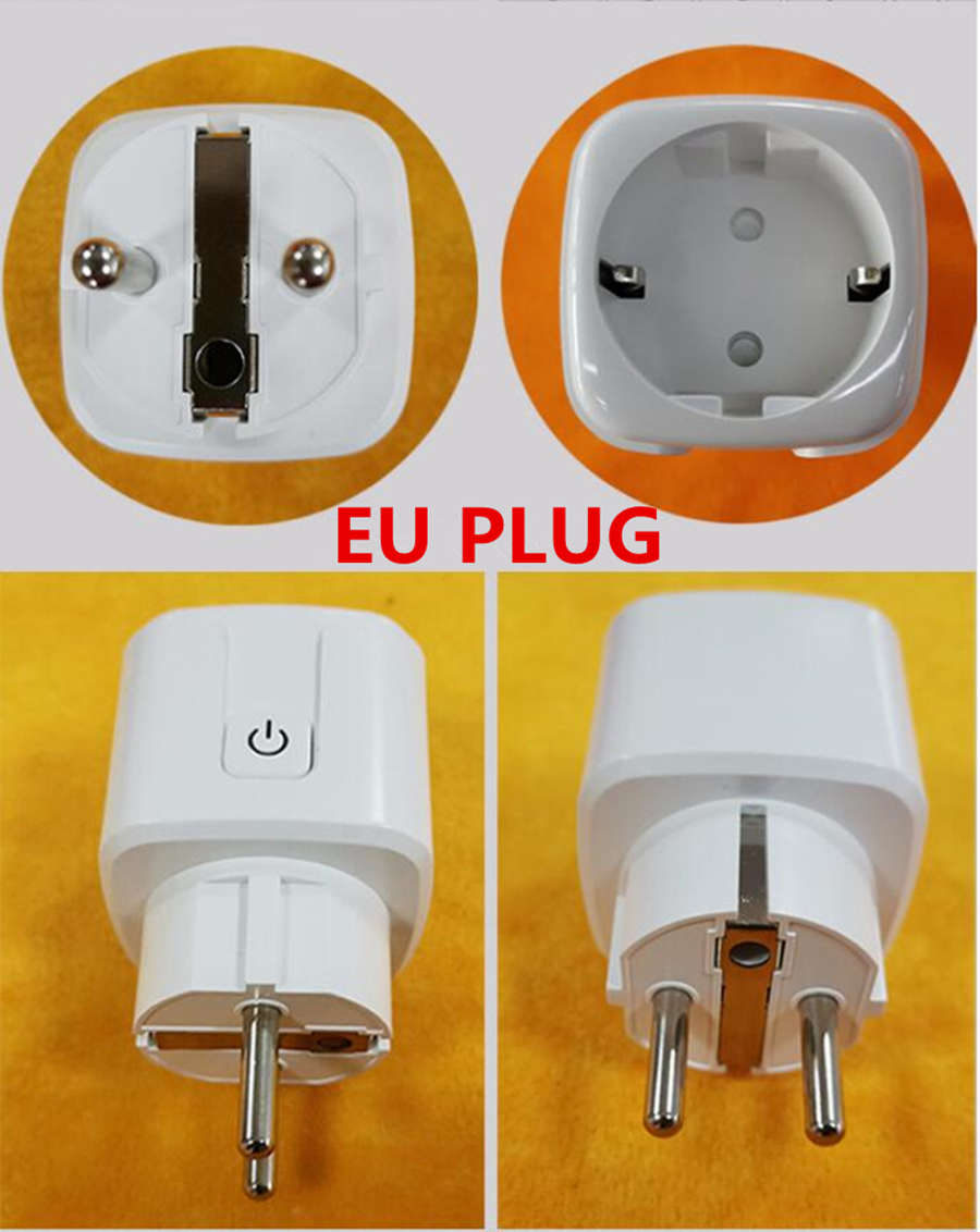 Smart Plug WiFi Socket US EU 16A Adaptor Wireless Remote Voice Control Power Monitor Outlet Timer Socket for Alexa Google Home