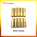 T.K.Excellent 25 Pcs 6*25 Pure Copper Drop-in Anchor Home Decoration Fastener Tools Single Blister Pop Anchor Woodworking