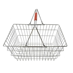 Supermarket Chrome Plated Iron Wire Shopping Basket