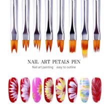 8 pcs/set Nail brush Pink Acrylic Nail Art Brush Sable Gel UV Nail Painting Flower Drawing Pen Nail Art DIY Tools