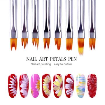 8 pcs/set Nail brush Pink Acrylic Nail Art Brush Sable Gel UV Nail Painting Flower Drawing Pen Nail Art DIY Tools