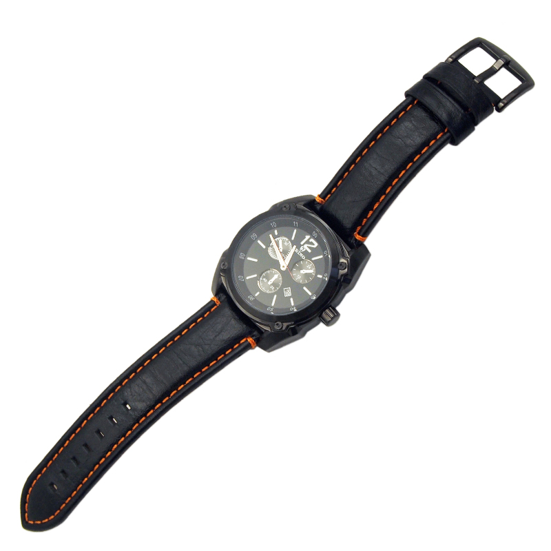 watch with leather strap 