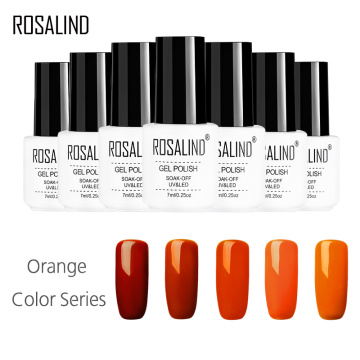 Rosalind Gel 1S 7ML White Bottle Orange Color Nail Gel Polish Soakoff UV Nail Polishes Lacquer Semi Vernis Permanent Gel Varnish