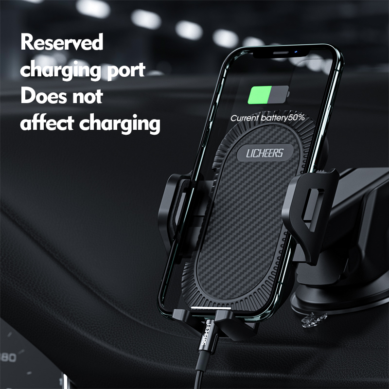 LINGCHEN Sucker Car Phone Holder Mobile Phone Holder Stand in Car No Magnetic Mount Support For iPhone 12 11 Pro 8 Xiaomi Huiwei