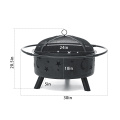 30inch Steel Large Fire Bowl Cast Iron Firepit Modern Stylish Fire Pit Garden Outdoor for Garden Patio Terrace Camping Star Moon