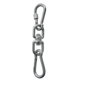 M5 Stainless Steel Double Ended Swivel Eye Hook and Safety Carabiner Spring Snap Hook Swivel Shackle Ring Connector Set of 3