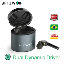 BlitzWolf BW-FYE8 TWS True Wireless bluetooth 5.0 Earphone Dual Dynamic Driver Hands-free Hifi Earbuds IPX5 Long Handle