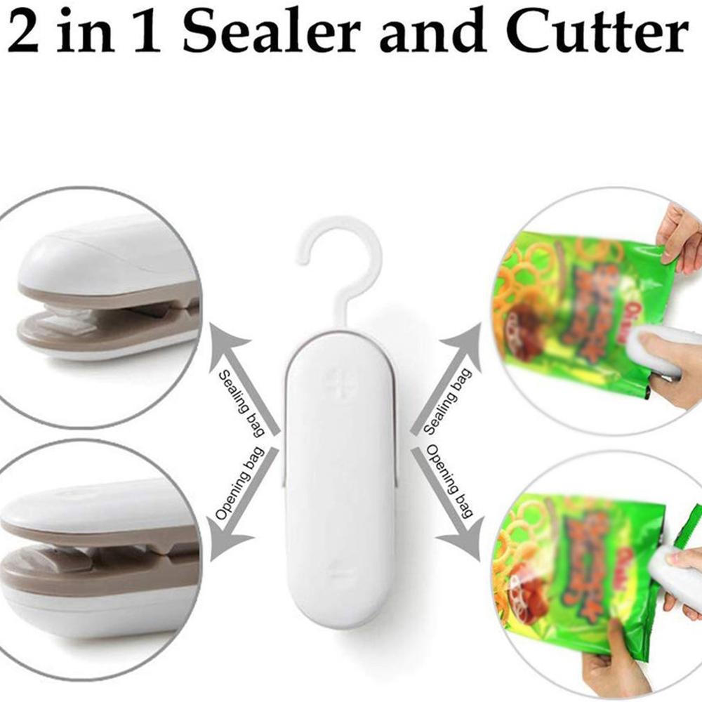 2 In 1 Portable Film Sealer Paper Cutter Bag Sealing Machine Mini Handheld Thermal Household Food Vacuum Sealing Machine