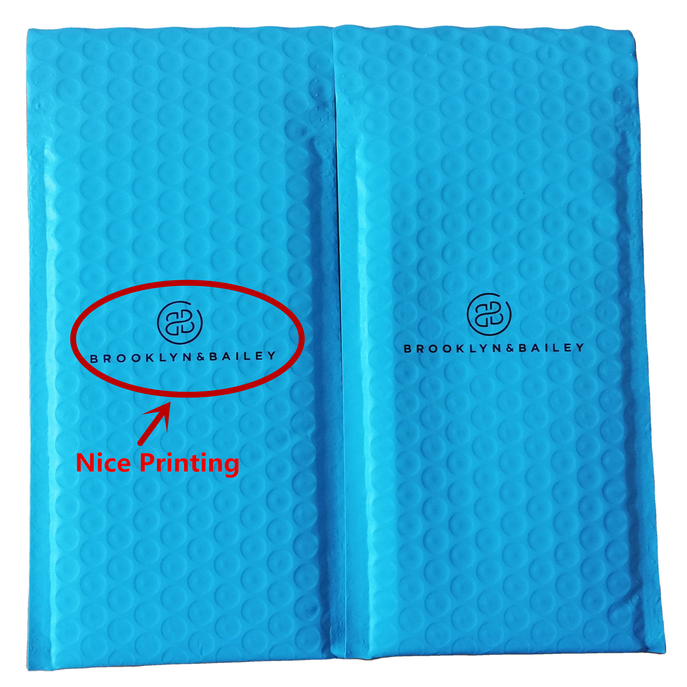 Nice printing of poly bubble mailers