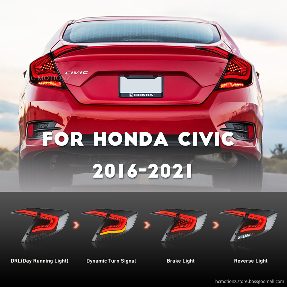 HCMOTIONZ 2016-2020 Honda Civic Assembly Tail Lamp