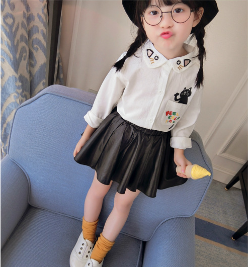 new winter baby skirts fake leather girls skirt autumn baby pleated skirts for girls litter girls black pu tutu skirt