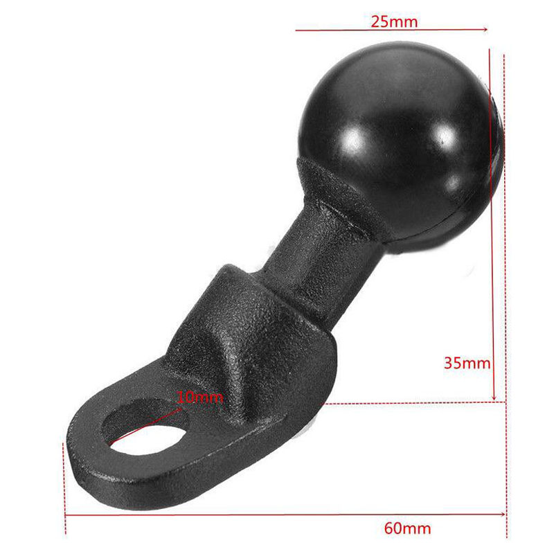 Motorcycle Angled Base W/ 10mm Hole 1'' Ball Head Adapter Work for RAM Mounts for Gopro Camera,Smartphone, for Garmin GPS