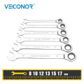 8-17mm Ratchet Combination Wrench Set Car Repair Hand Tools Full Polished Ratcheting Spanner Kit A Set of Keys Gear Ring Wrench