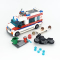 City Medical Ambulance Sweeper Cleaning Work Car Building Blocks Kits Bricks Set Classic Model Kids Toys For Children Gift