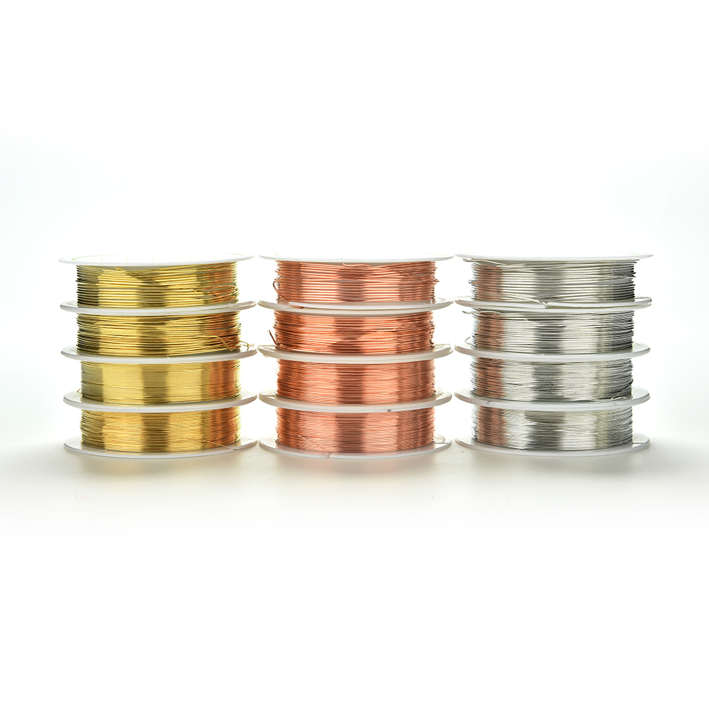DIY Craft 0.3/0.4/0.6/0.8mm widely Volume 3 red silver and gold metal building materials, copper wire use DIY accessories