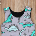 2018 Brand New Newborn Toddler Baby Boy Girl Jumpsuit Casual Dinosaur Cartoon Animal Romper Outfit Summer Sleeveless Sunsuit