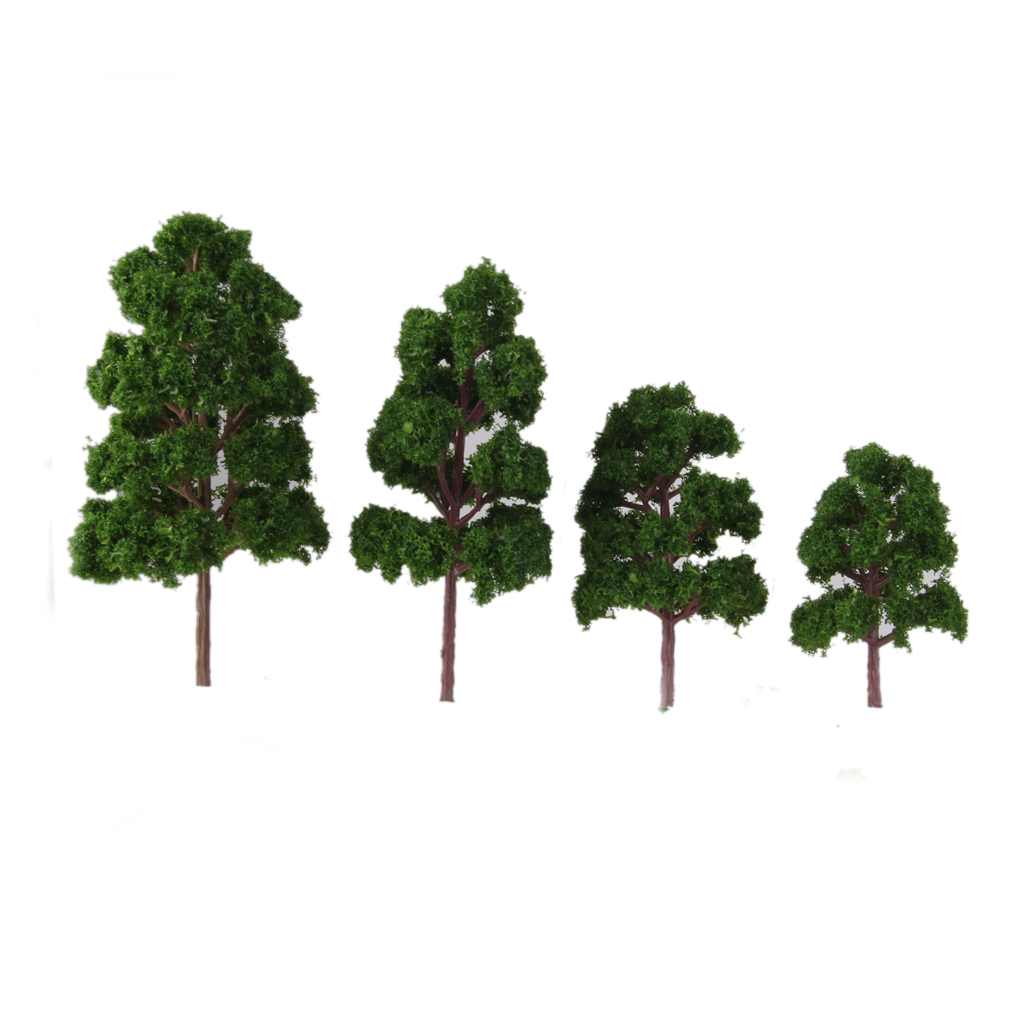 20-Counted Mixed Size Model Trees Deep Green for N HO Scale Railroad Village Architecture Layout Diorama Scenery