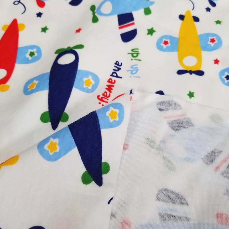 50x40cm Airplan Stretchy Cotton Knitted Jersey Fabric for DIY baby clothes, bibs, coated, bed sheets material