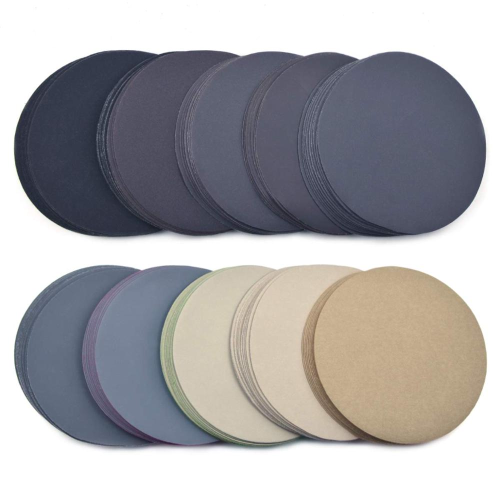 6inch sanding discs 150mm Waterproof Sandpaper Hook & Loop Sand paper 320-10000 grit Assorted for Wet/Dry Polishing 50pcs